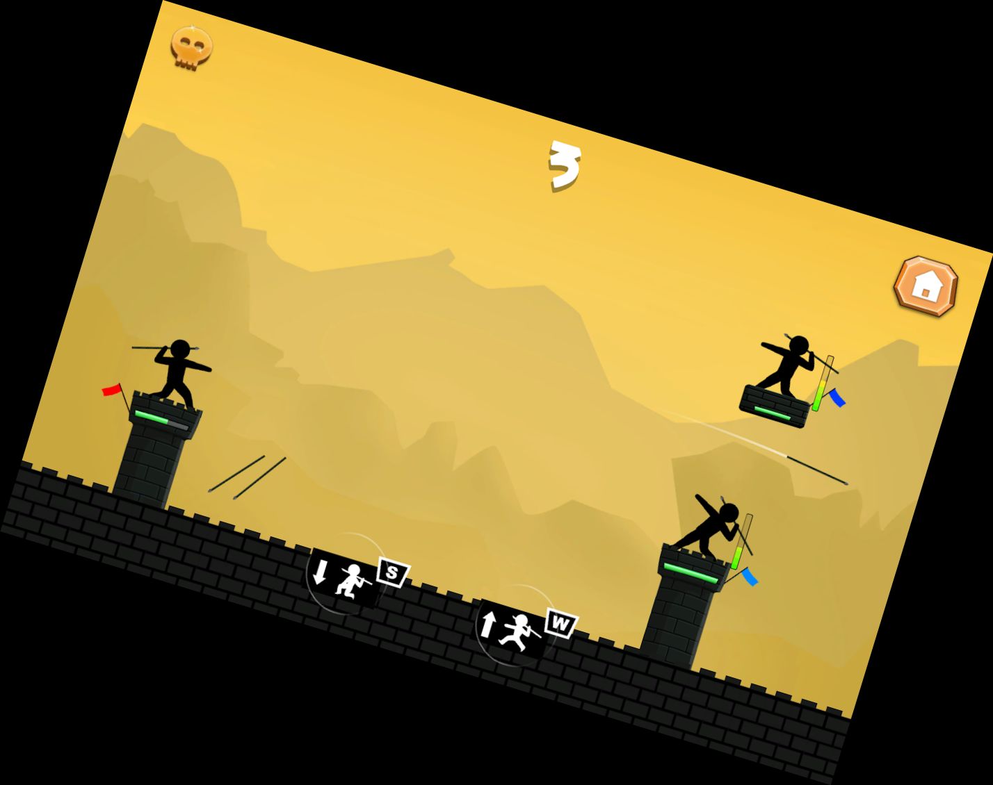 Epischer Stickman-Ritterheld