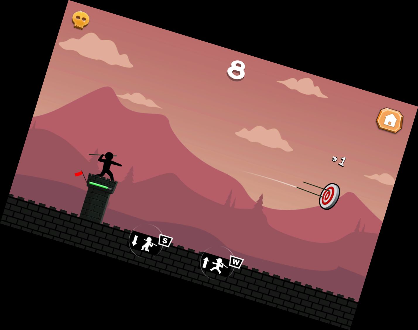 Epischer Stickman-Ritterheld