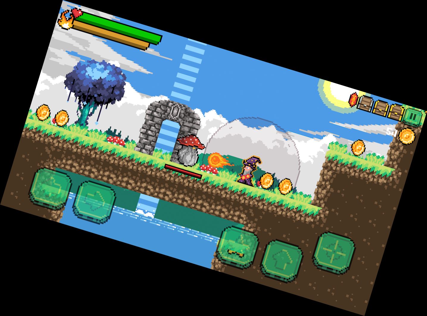 Magischer Wald: Zauberer Spiele 2D