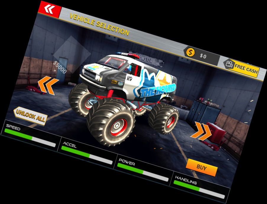 Monster Mega-LKW-Sprung 3D Rennen