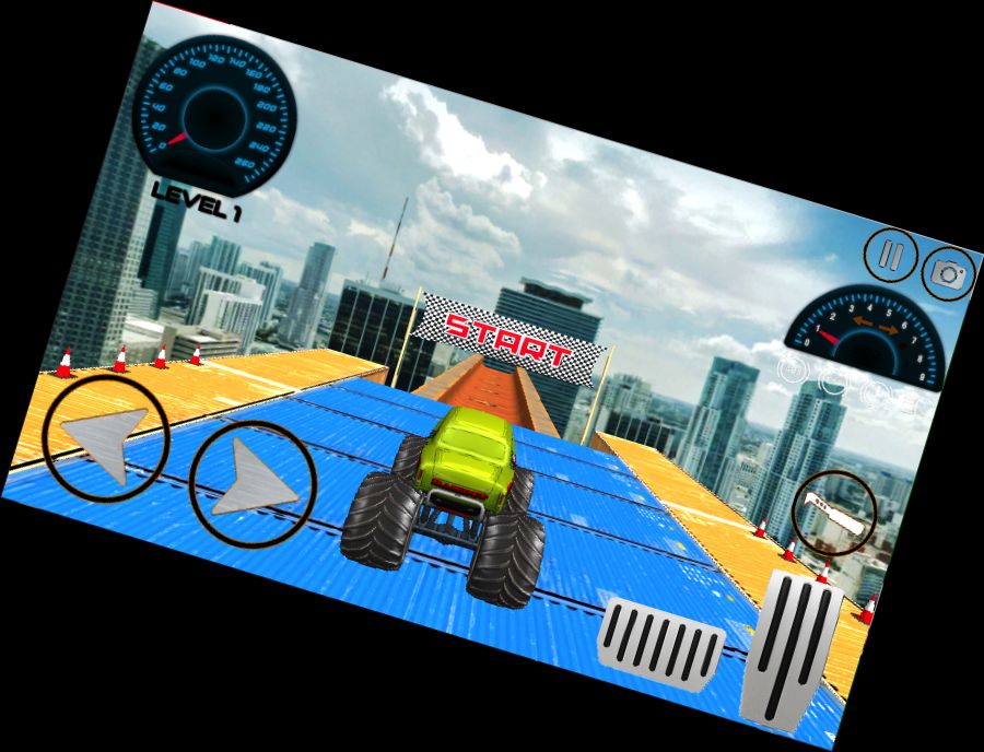 Monster Mega-LKW-Sprung 3D Rennen