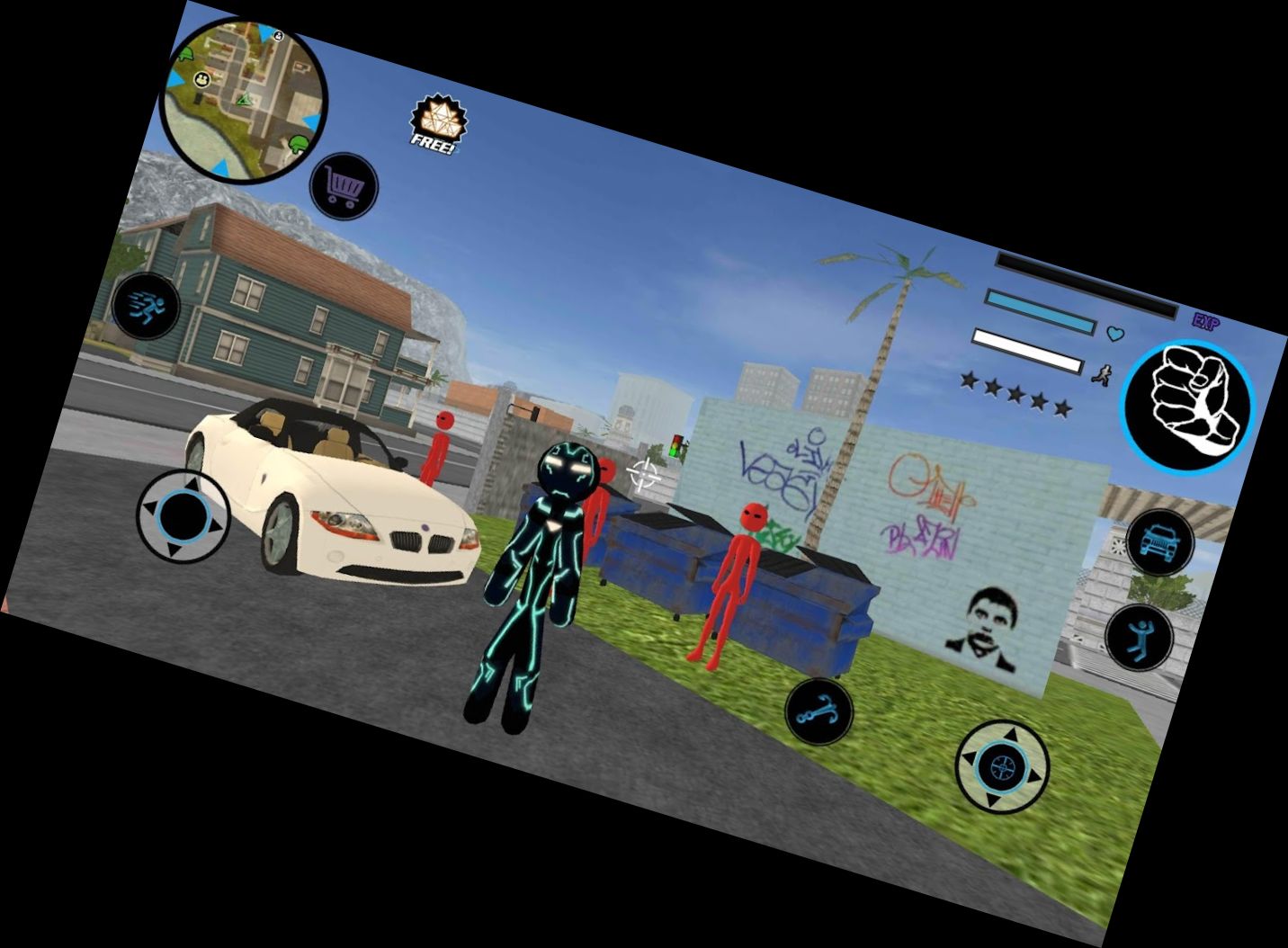 Неоновой Железный Стикмен Крут