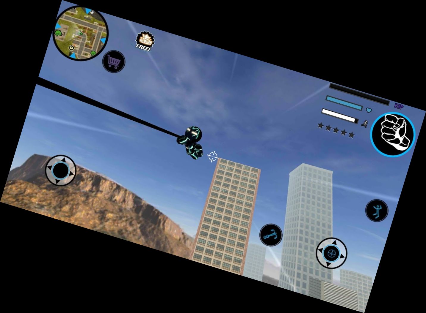 Neon-Eisen-Stickman-Seil-Held C