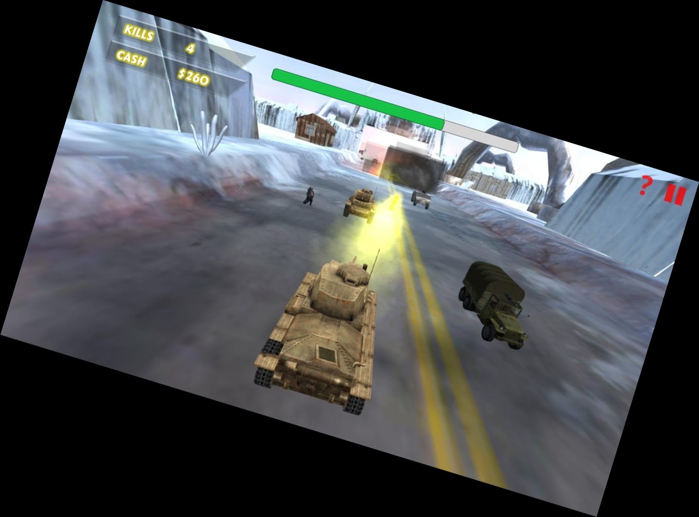 Rennspiel mit Autos und Ballerei