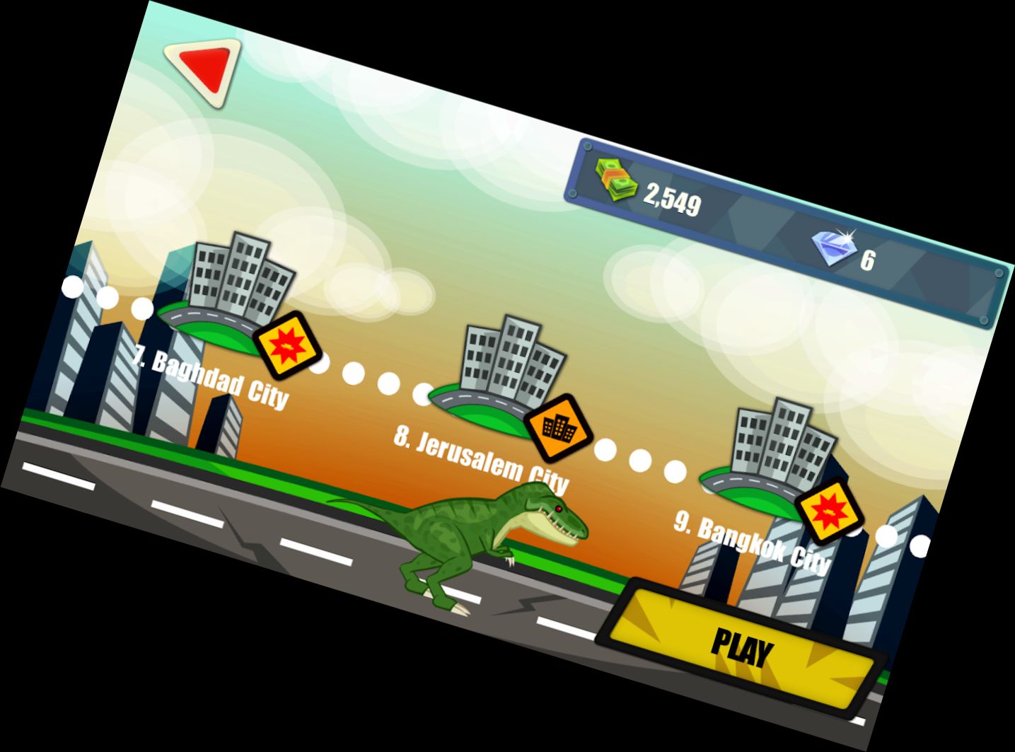 Jurassische Dinosaurier-Stadt-Zerstör