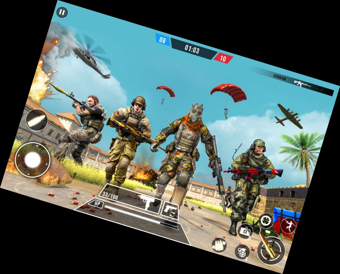 Modernes Ego-Shooter-Schießen-An