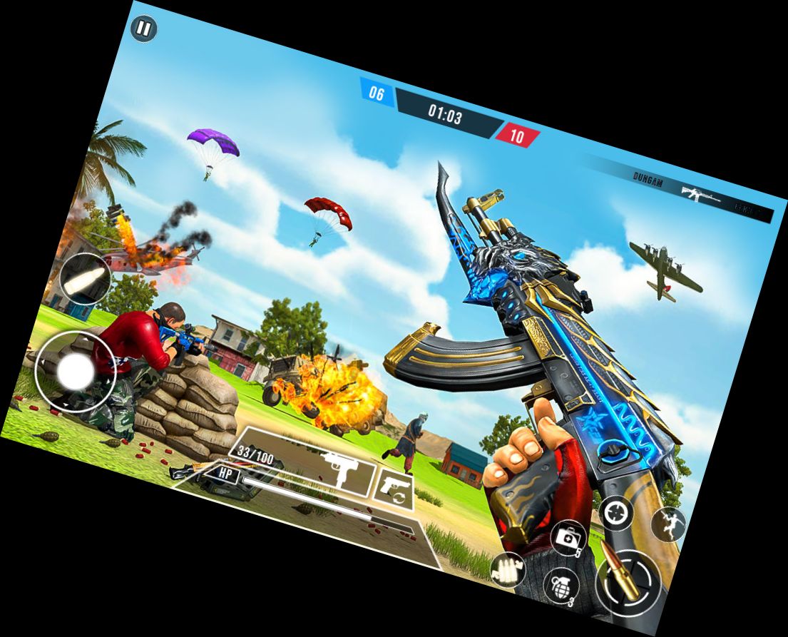 Modernes Ego-Shooter-Schießen-An