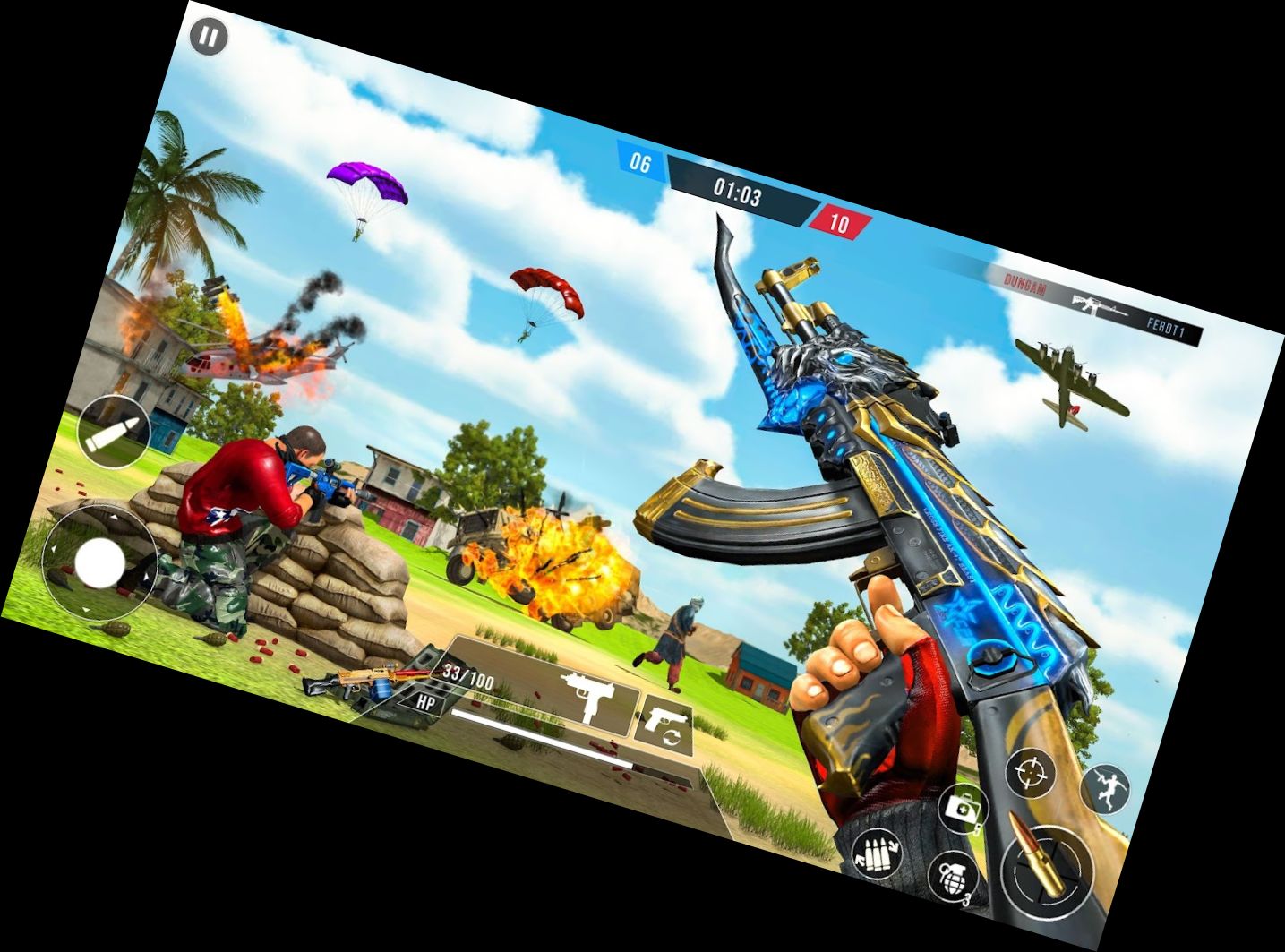 Modernes Ego-Shooter-Schießen-An