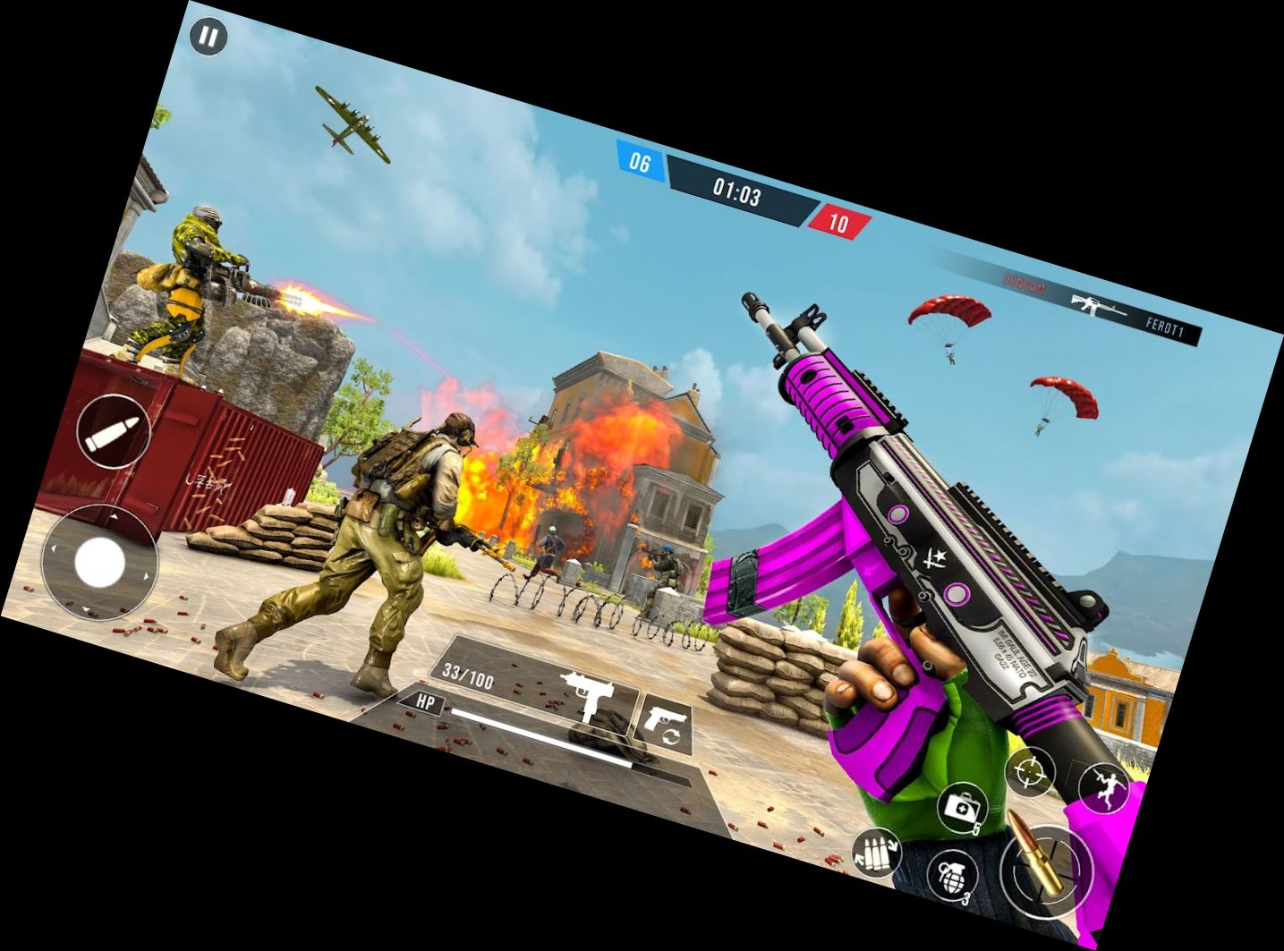 Modernes Ego-Shooter-Schießen-An