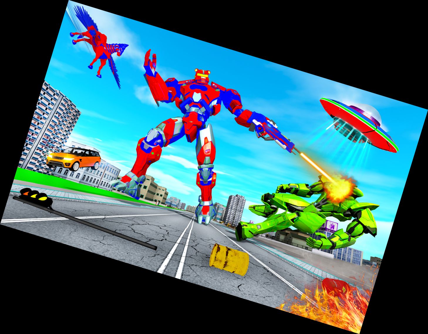 Fliegender Pferderoboter Transformierung