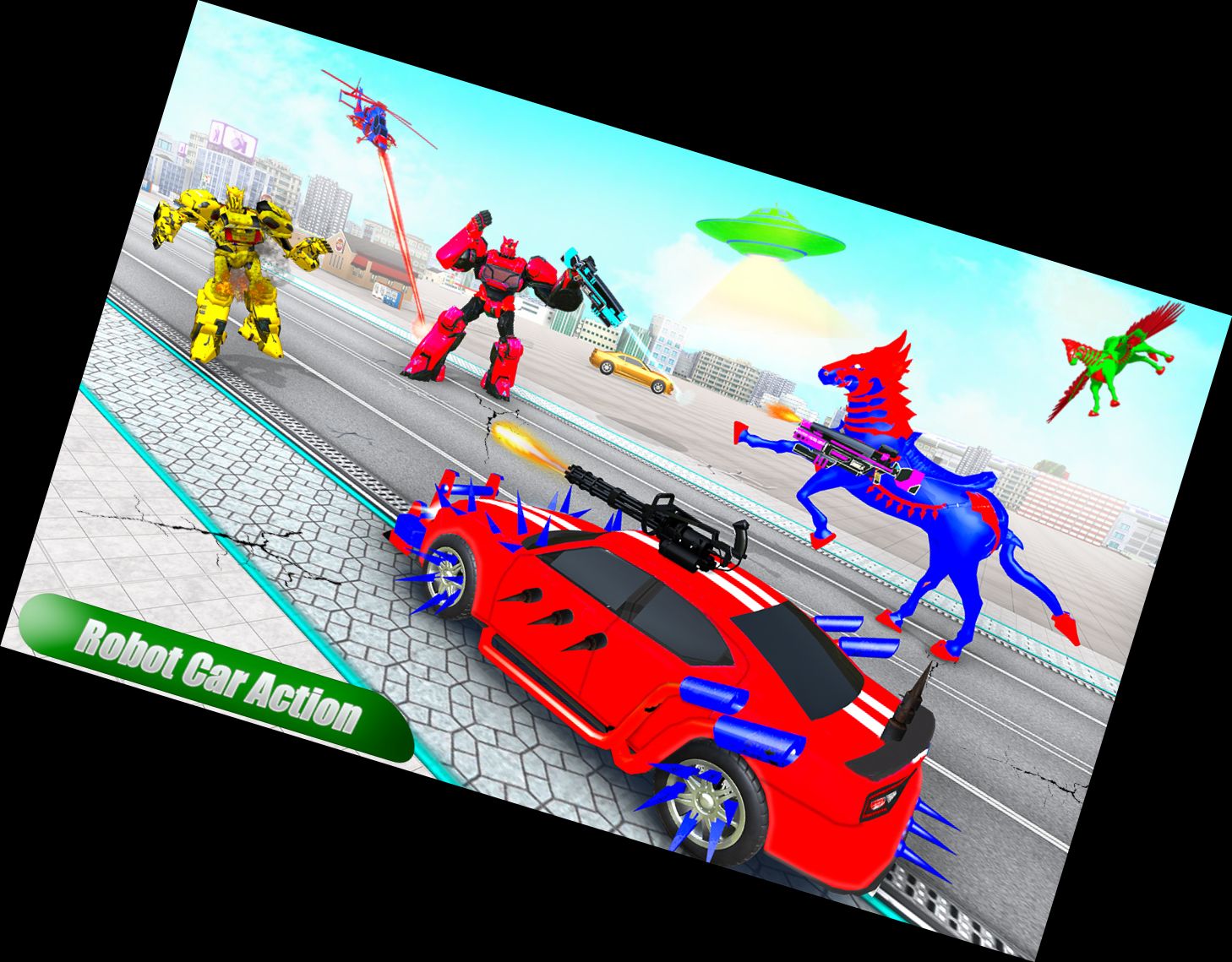 Fliegender Pferderoboter Transformierung