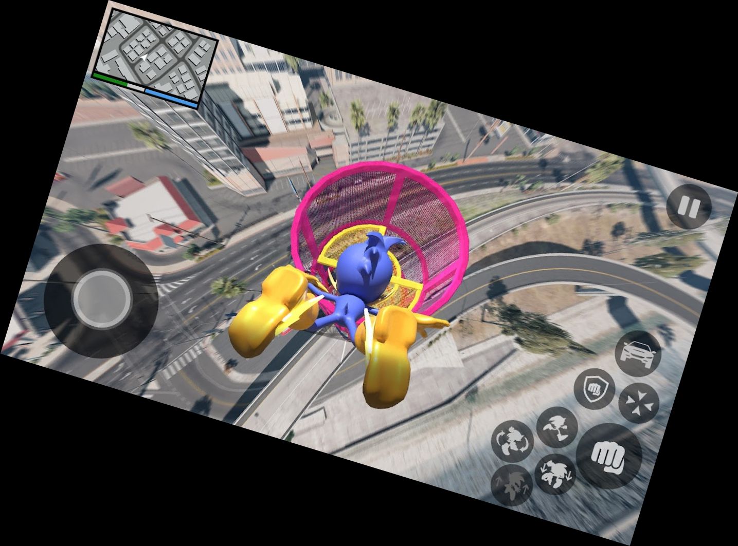 Blauer Held Seil-Spiel