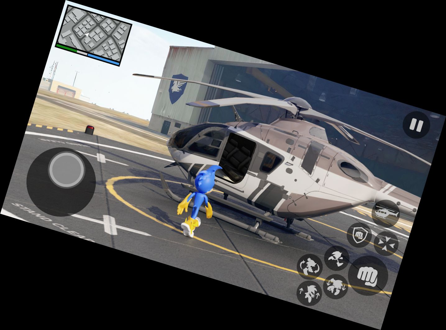 Blauer Held Seil-Spiel