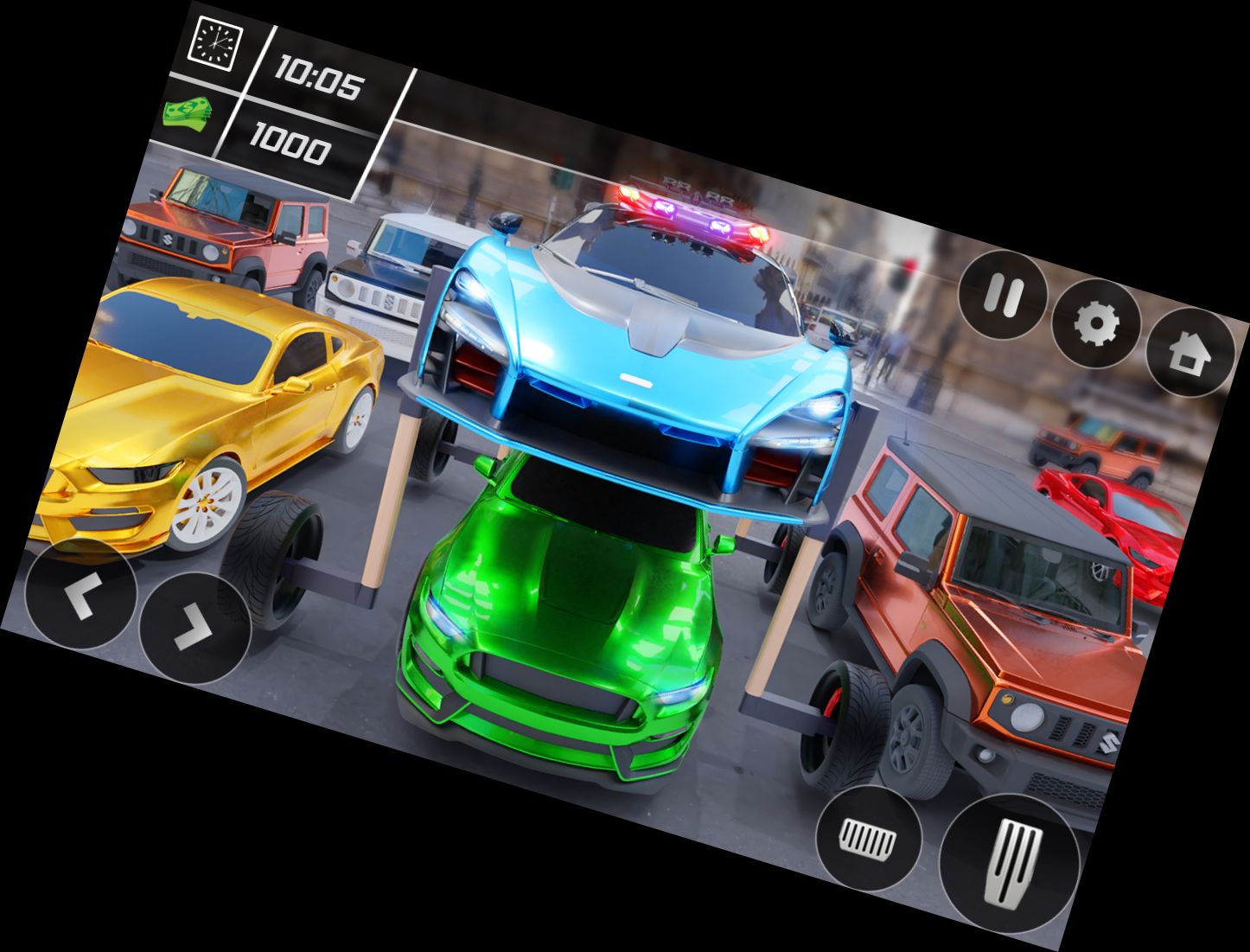 Erhöhtes Polizeiauto