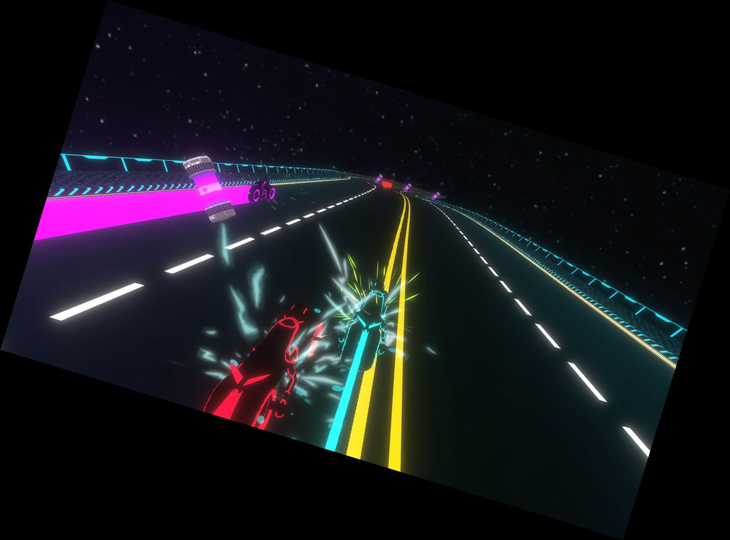 Neon Rennen - Lichtmotorradrennen