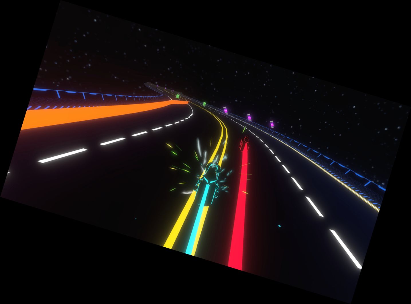 Neon Rennen - Lichtmotorradrennen