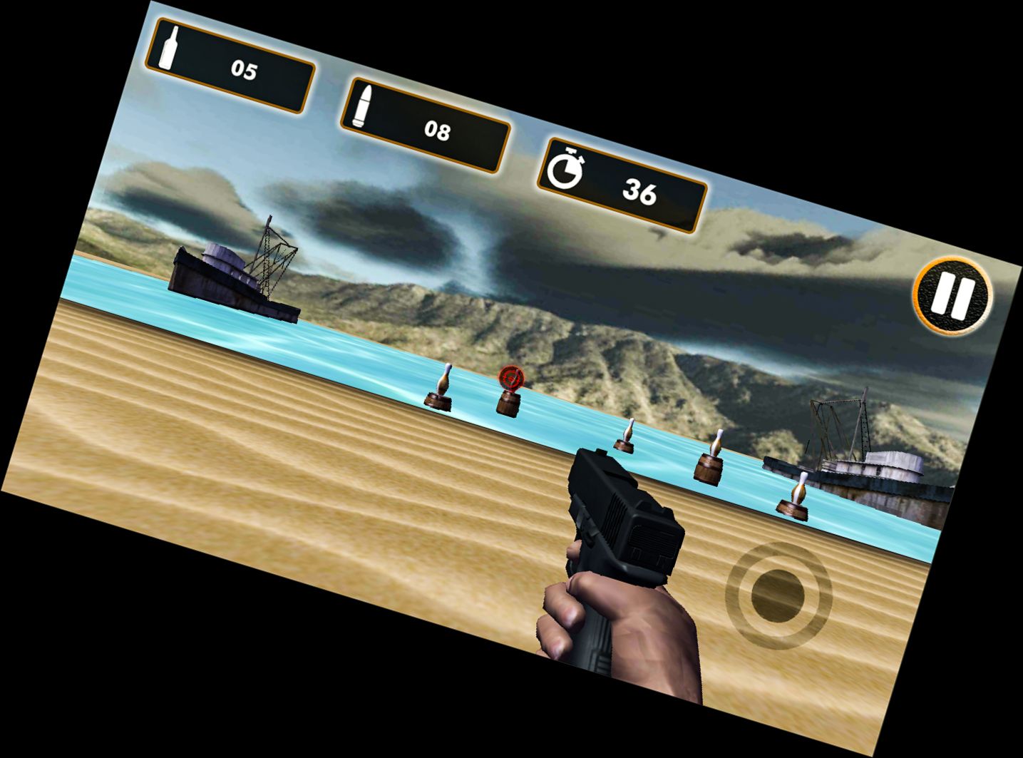 Echtes Flaschenschießspiel