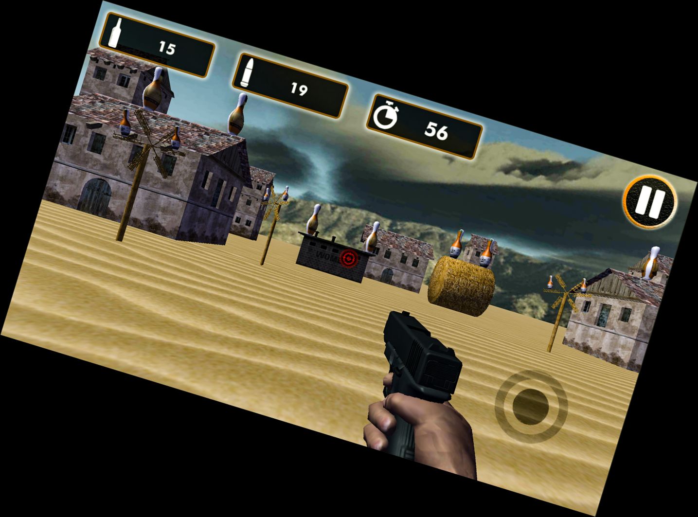 Echtes Flaschenschießspiel