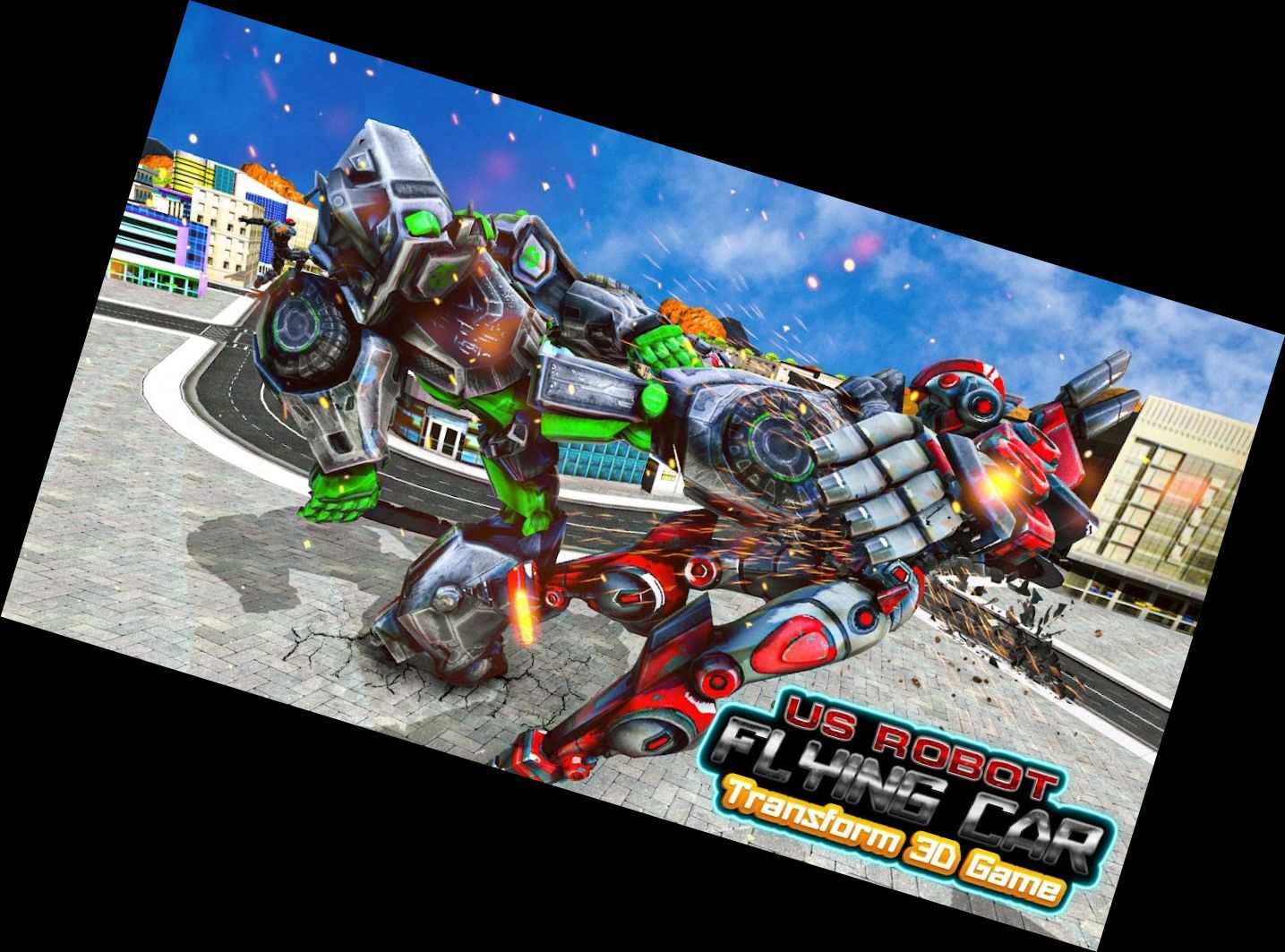 Fliegender Roboter Auto Transformator