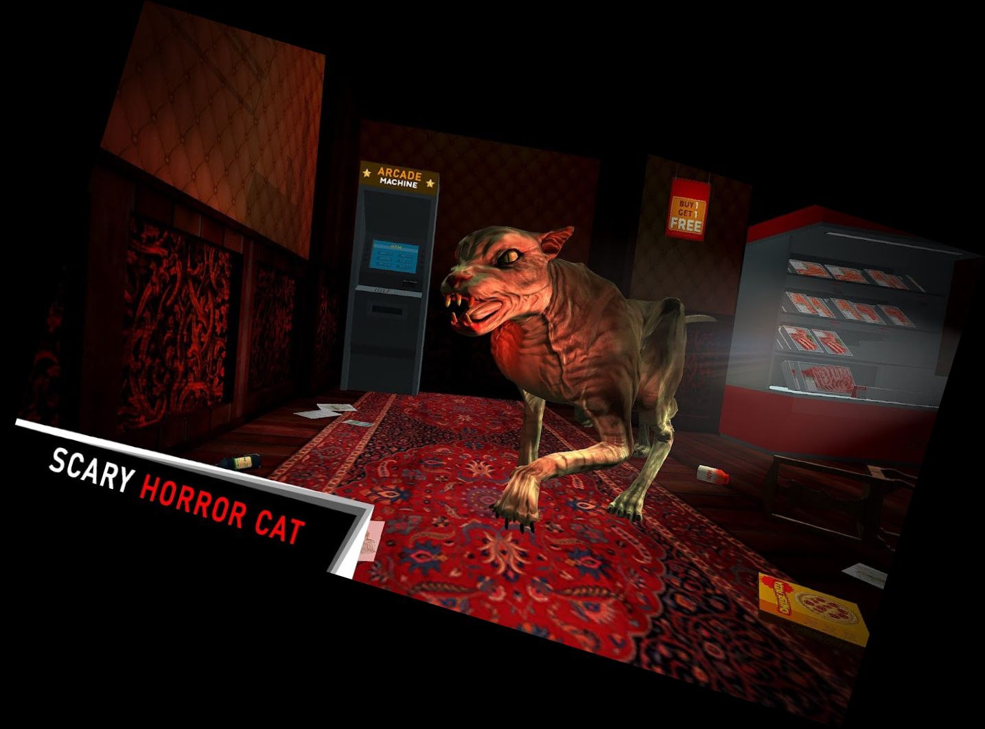 Gruseliger Katzen Horror Cartoon Haus