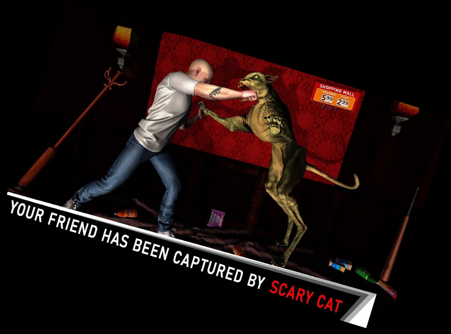 Gruseliger Katzen Horror Cartoon Haus