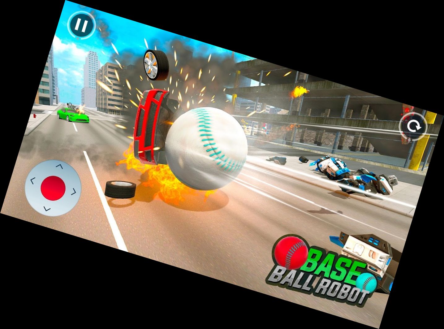 Roboter-Spiel: Baseball-Roboter-Auto