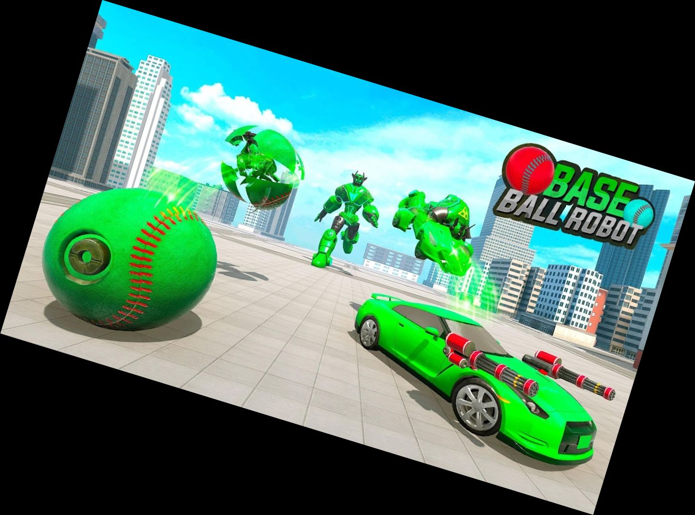 Roboter-Spiel: Baseball-Roboter-Auto