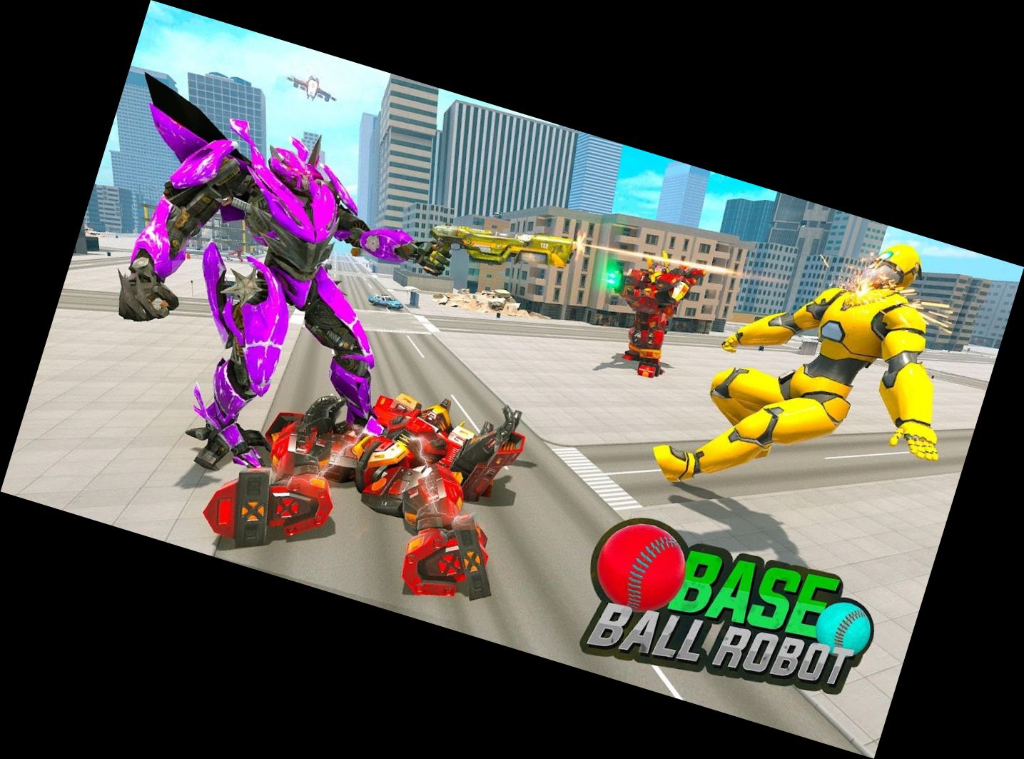 Roboter-Spiel: Baseball-Roboter-Auto