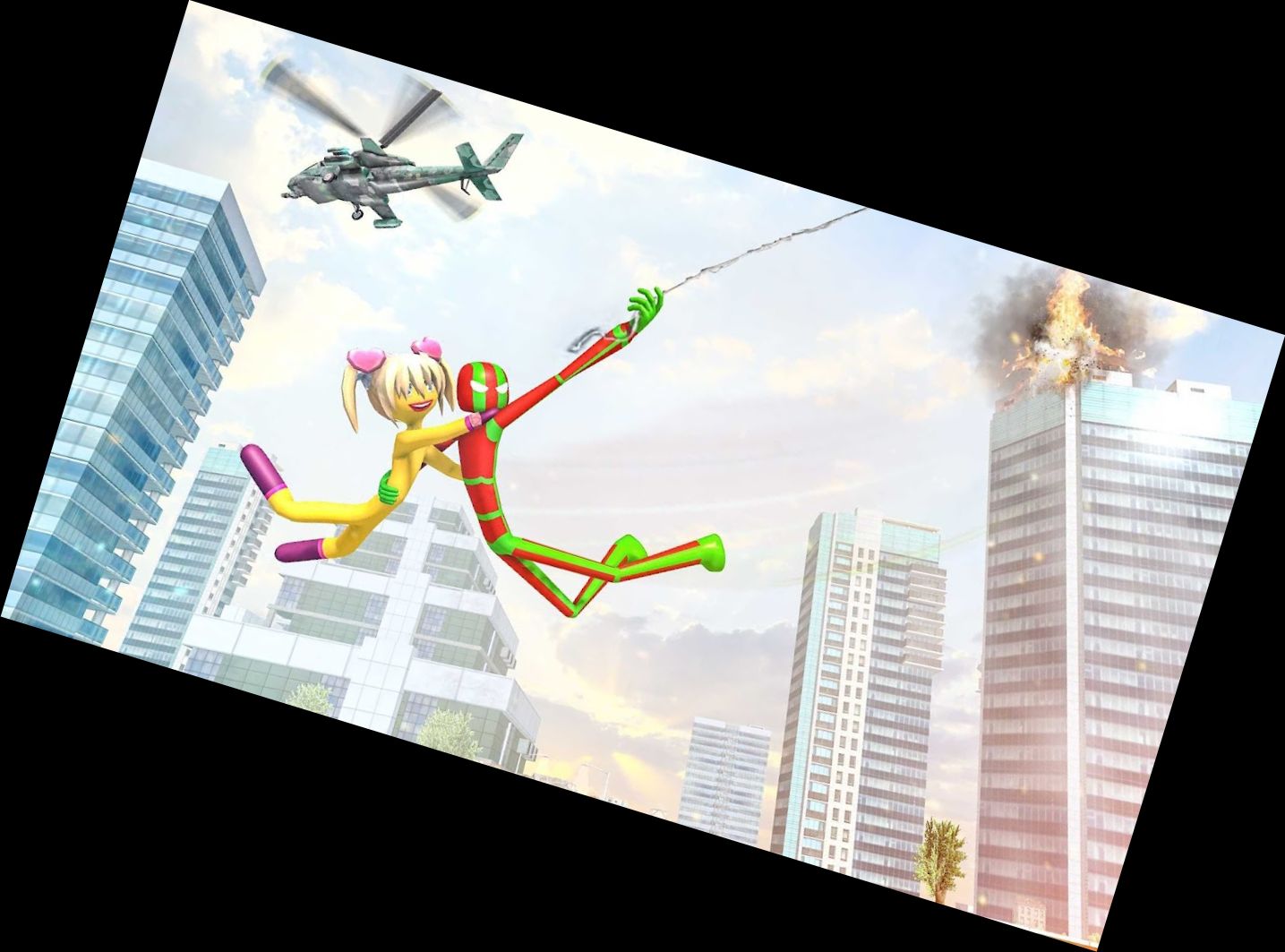 Stickman Seilhelden Rettungsspiel