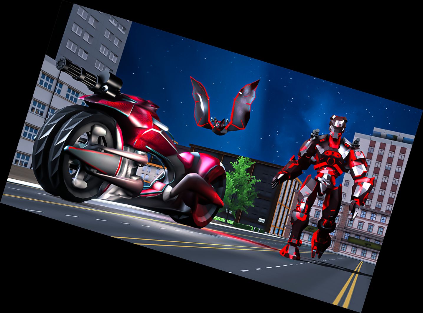 Fliegendes Bike Roboter Transformierung