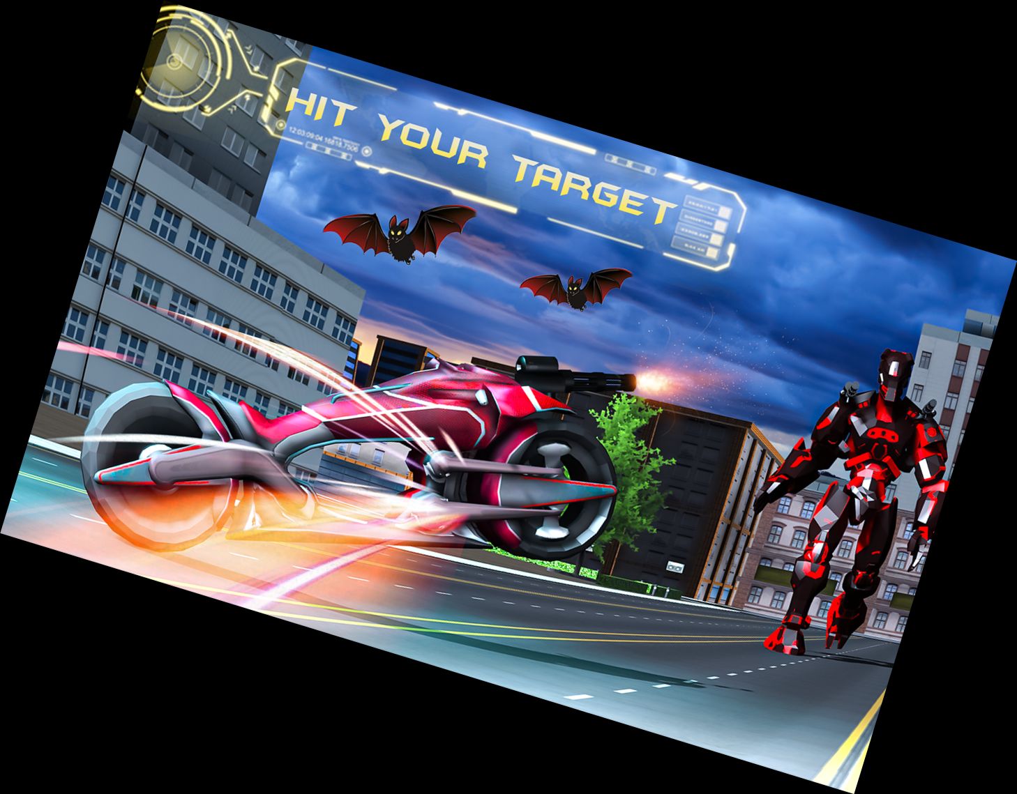 Fliegendes Bike Roboter Transformierung