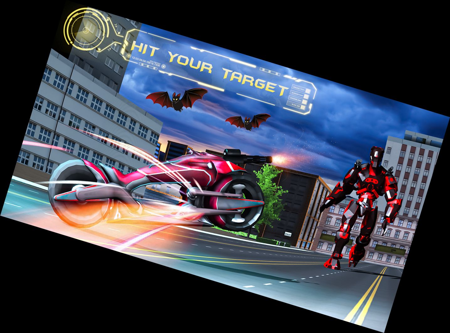 Fliegendes Bike Roboter Transformierung