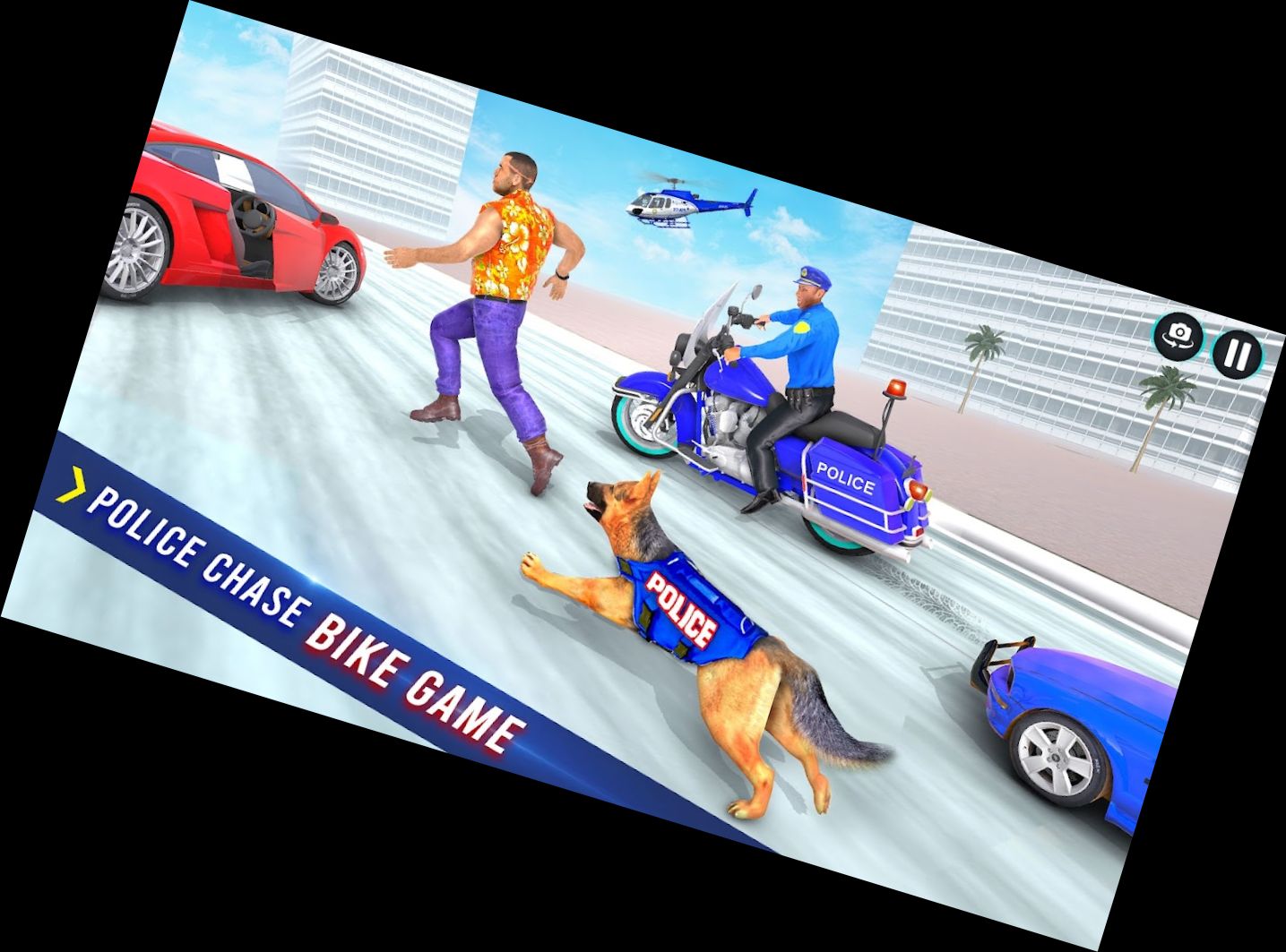 Polizeihund Verbrechen Bike Verfolg