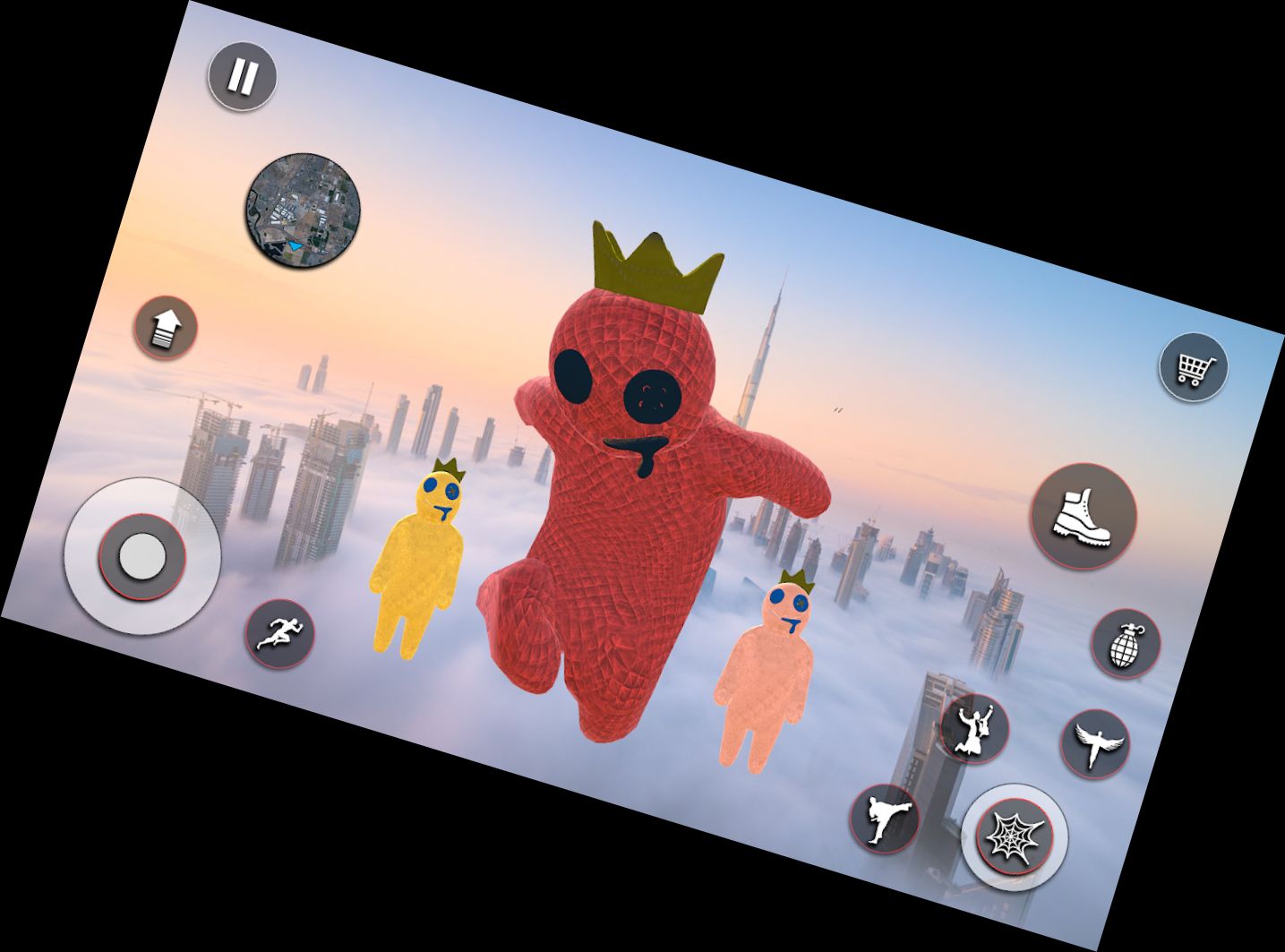 Regenbogen-Freund Seil-Held Spiel