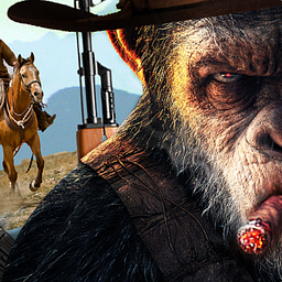 Wütender Gorilla Cowboy Überleben