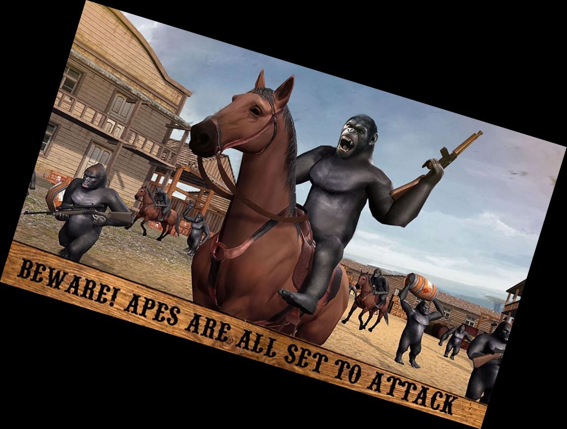 Wütender Gorilla Cowboy Überleben