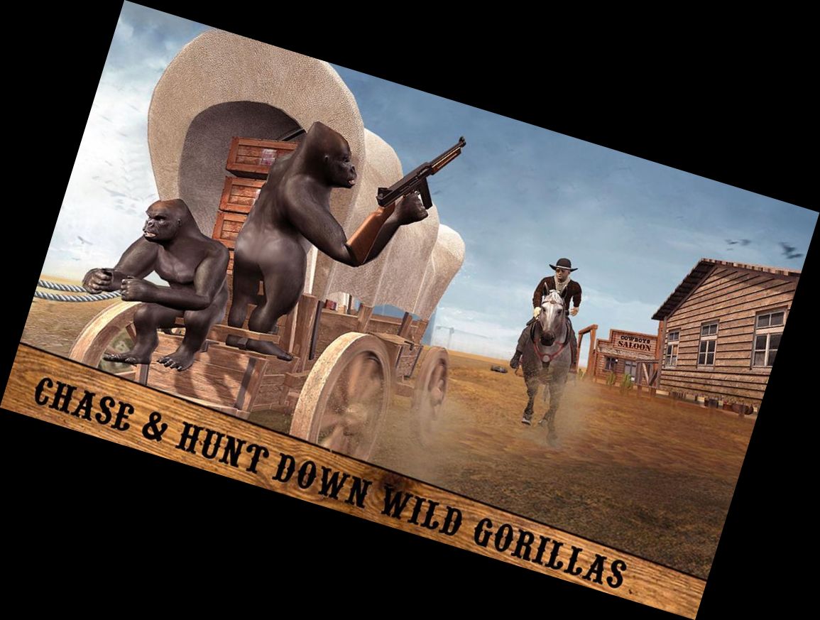 Wütender Gorilla Cowboy Überleben