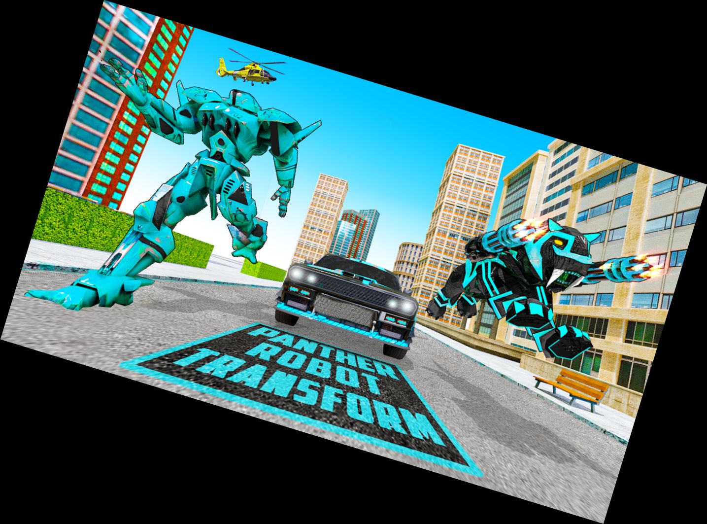 Panther-Roboter-Polizeiauto-Spie