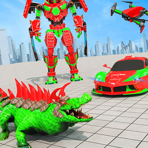 Robot Car Crocodile Transform Games