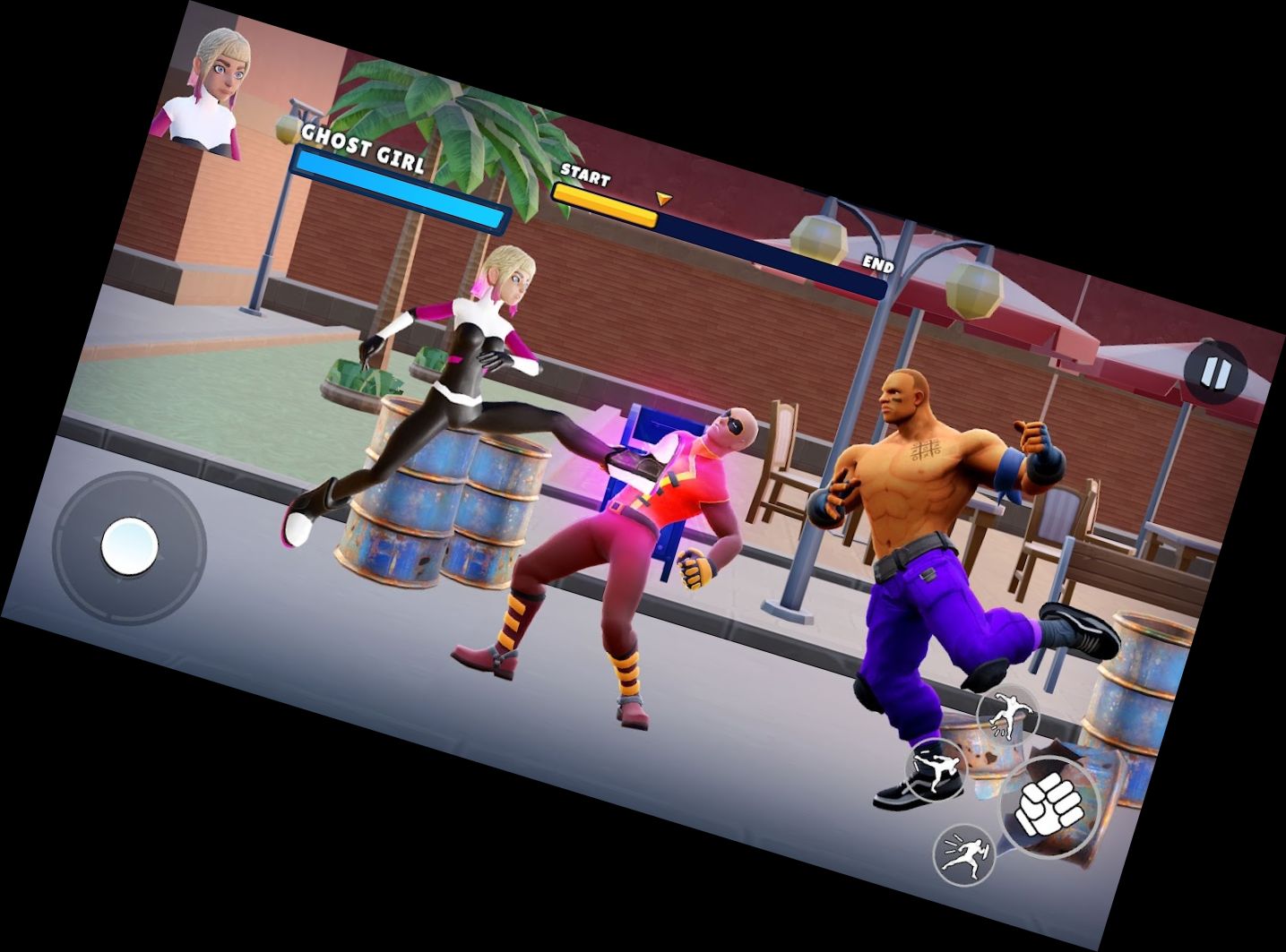 Superhelden Kampf Straße