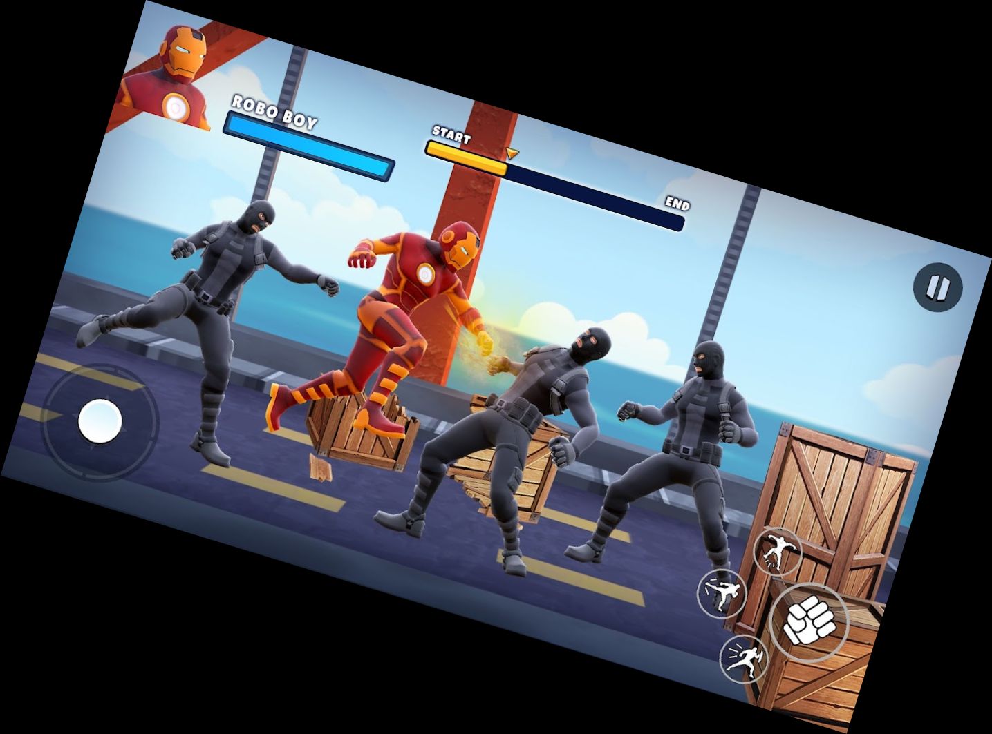 Superhelden Kampf Straße