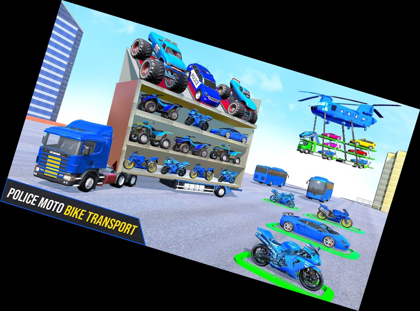 Polizei-Motorrad-Transport-Auto-Spiel