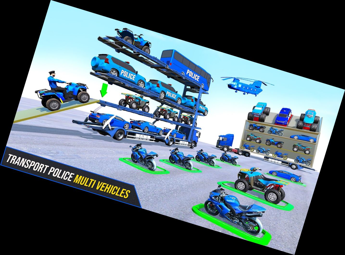 Polizei-Motorrad-Transport-Auto-Spiel