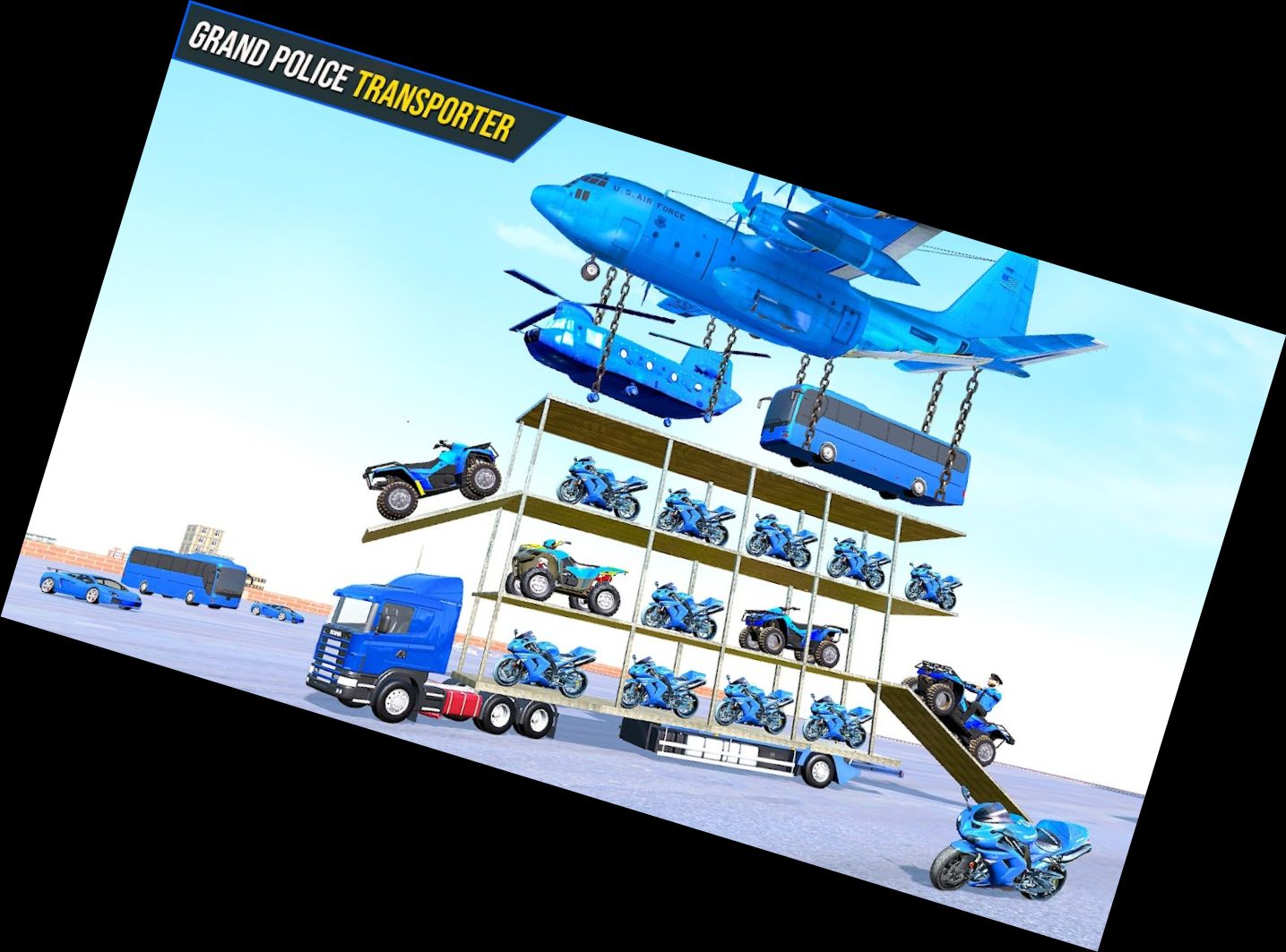 Polizei-Motorrad-Transport-Auto-Spiel