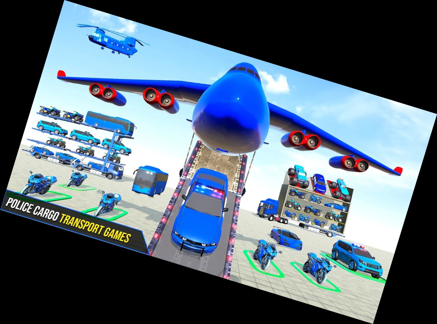 Polizei-Motorrad-Transport-Auto-Spiel