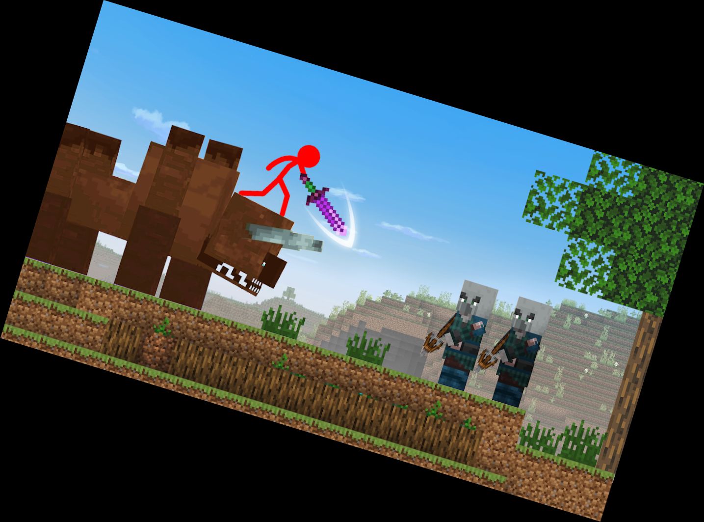 Stickman gegen Monster