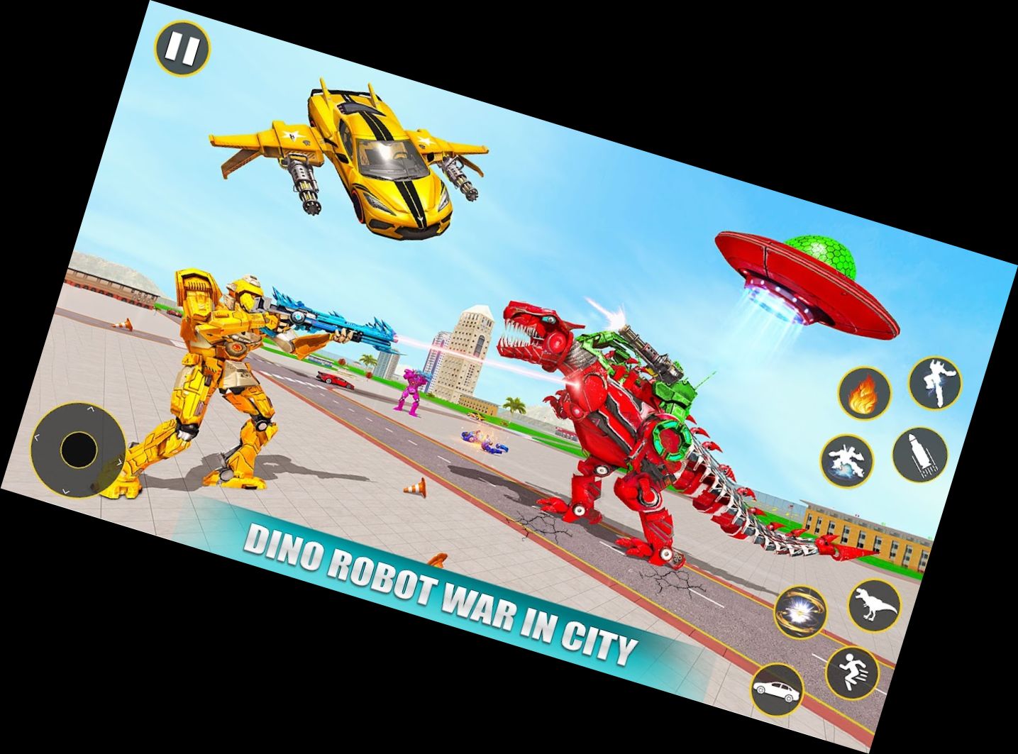 Fliegender Taxiroboter Auto Spiel 3