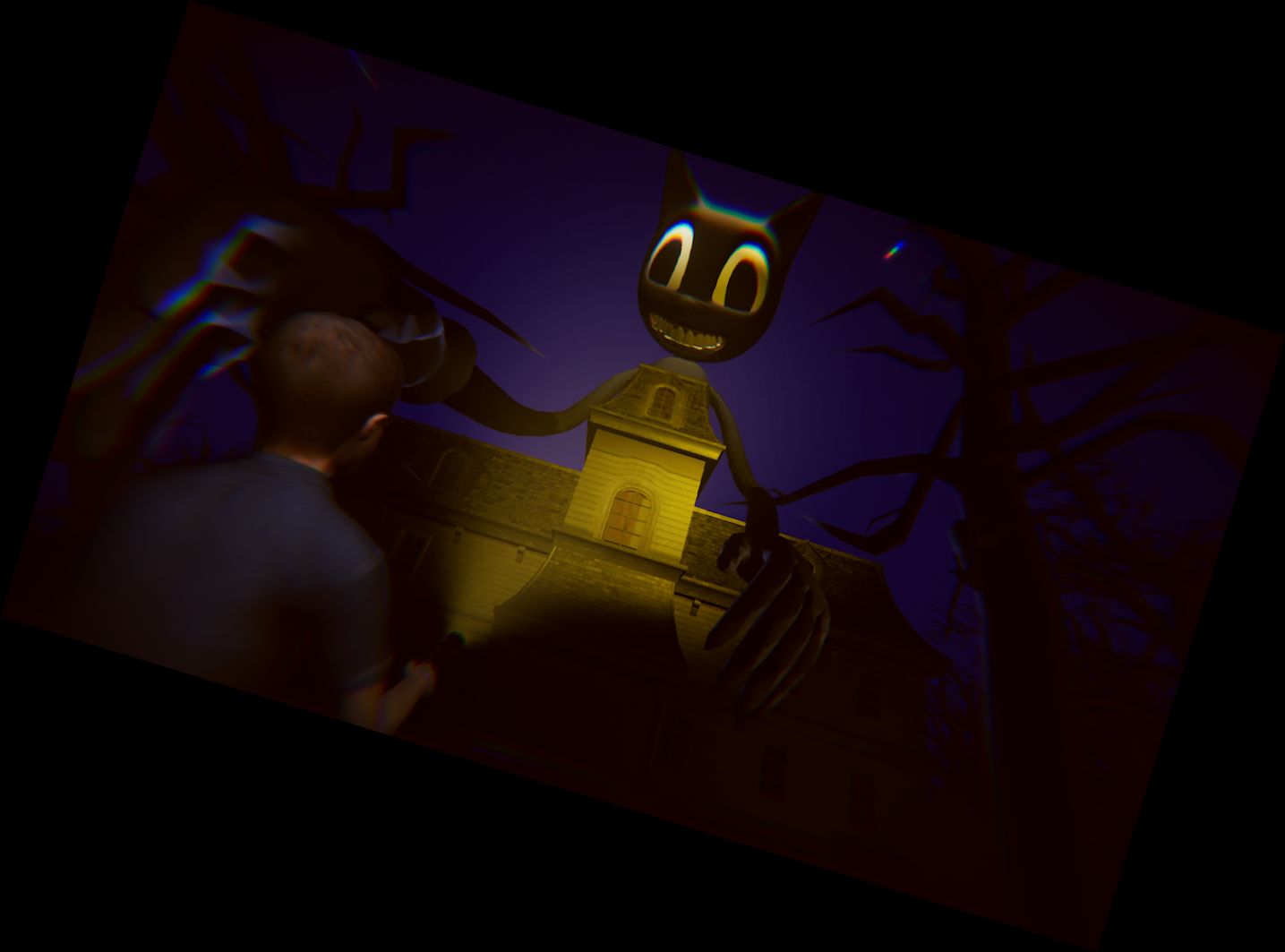 Katzekarikatur-Horror